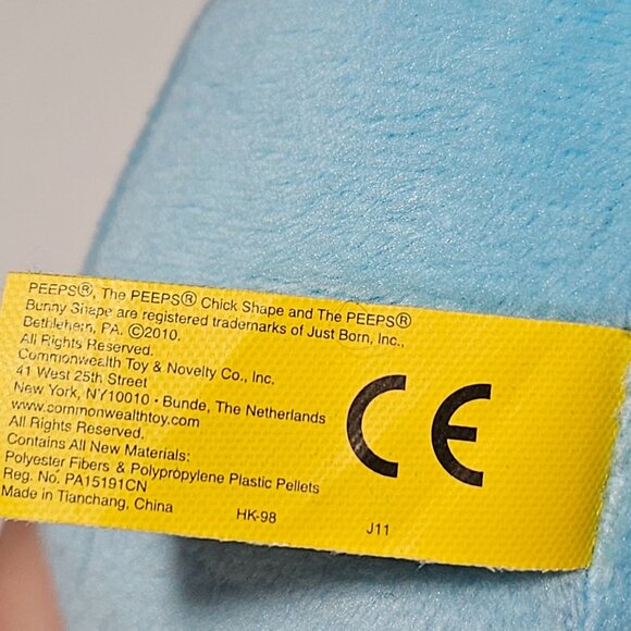 Peeps Marshmallow Easter Bunny 9 Inch Blue Rabbit Plush Stuffed Animal Toy - Picture 8 of 9